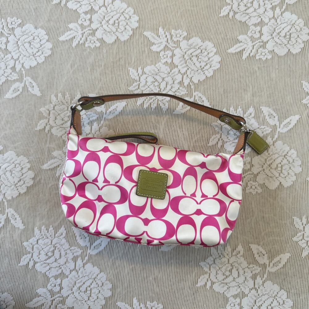 Vintage Coach Pink Signature Mini Shoulder Bag